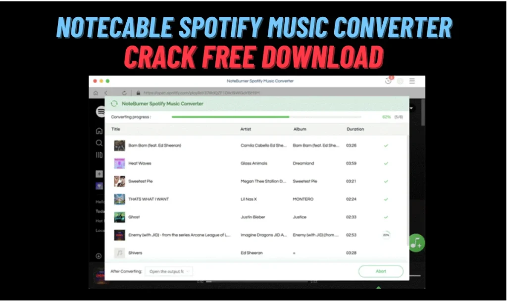 NoteCable Spotify Music Converter Crack